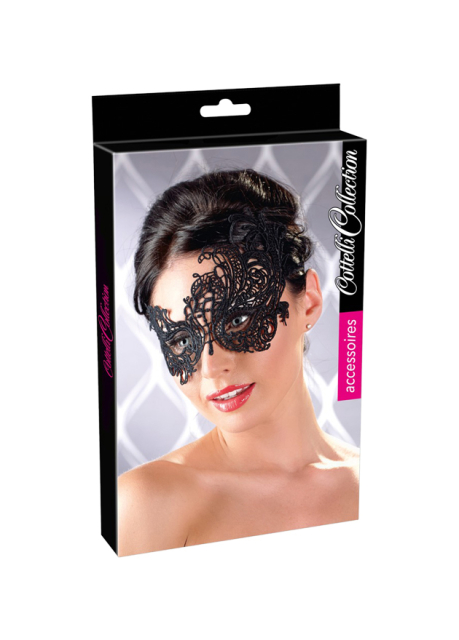 Cottelli Collection Asymmetric Embroidered Masquerade Mask