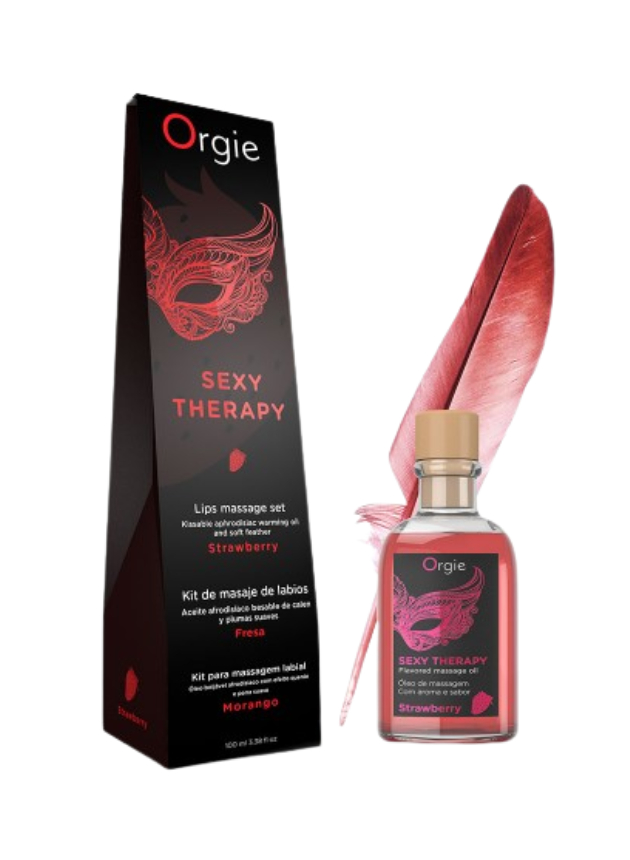 Orgie Lips Massage Kit Strawberry Kissable Intimate Gel