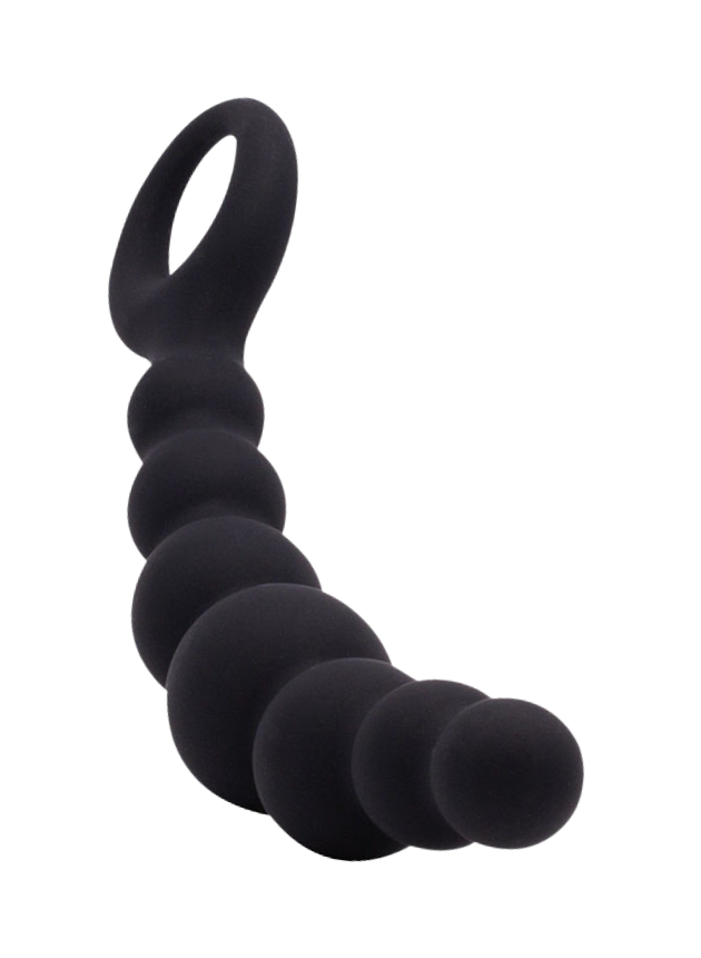 Basiks Noir Curved Pearl String Butt Plug 18.5 cm