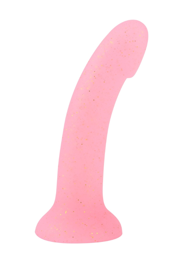 Dilly Hue Sparkling Bendable Dildo Pink  19 cm